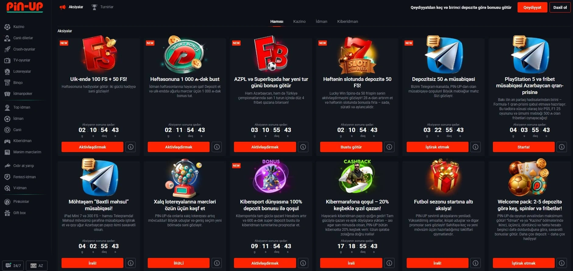 PinUp yukle tətbiqi və bonus əldə etmək